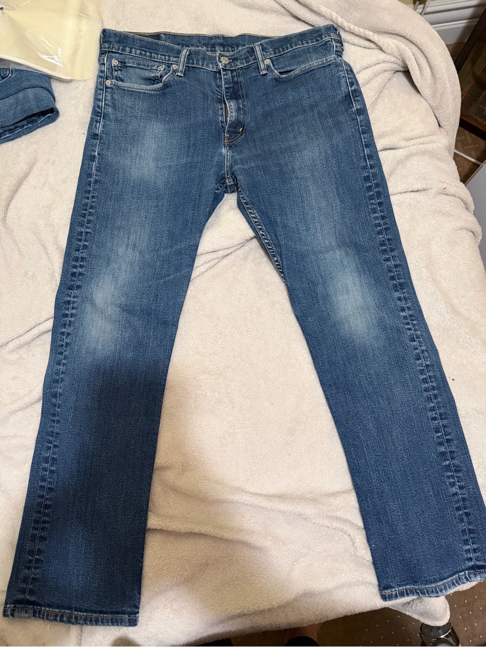 Classic Mens Blue Denim Jeans - Straight Leg